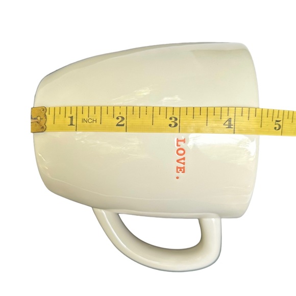 Rae Dunn LOVE Mug Coffee Tea White with Red Letters and Interior Dimples 2017 OG - Picture 10 of 12